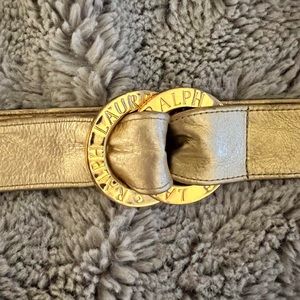 Gold, Ralph Lauren belt in good condition, size L